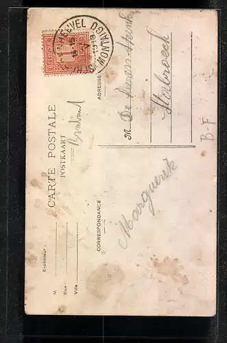 AK Montaigu, Kirche, Strassenpartie mit Kirche