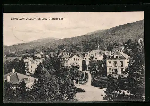 AK Badenweiler, Hotel und Pension Saupe