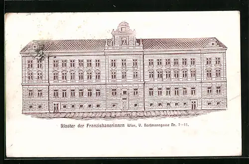Künstler-AK Wien, Kloster der Franziskanerinnen, Hartmanngasse 7-11