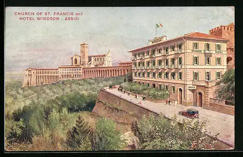 Künstler-AK Assisi, Hotel Windsor