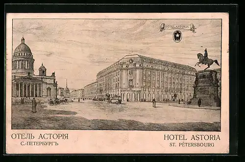 Künstler-AK St. Petersburg, Hotel Astoria