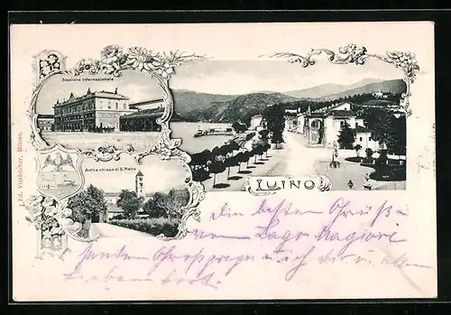 AK Luino, Stazione Internazionale, Antica chiesa di S. Pietro, Teilansicht