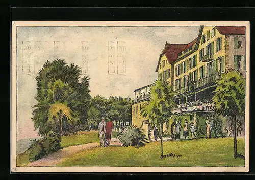 Künstler-AK Zürich, Alkoholfreies Volks- und Kurhaus Zürichberg