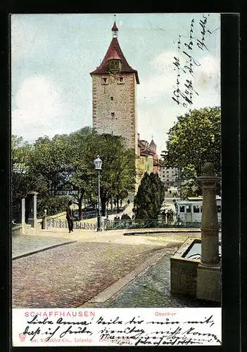 AK Schaffhausen, Strassenpartie am Oberthor