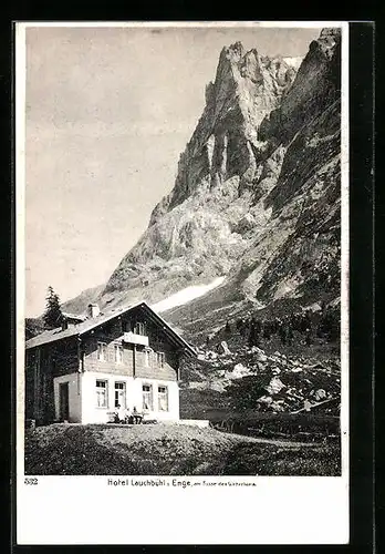 AK Grindelwald, Hotel Lauchbühl zur Enge am Fusse des Wetterhorns