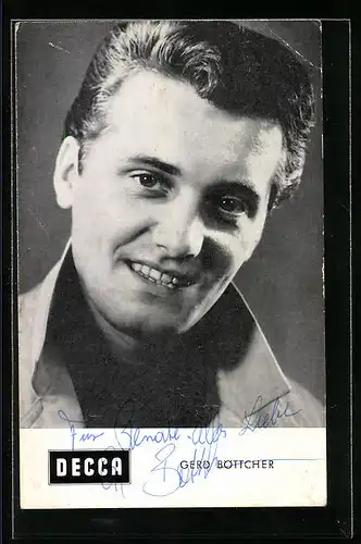 AK Musiker Gerd Böttcher mit kleiner Tolle, Autograph