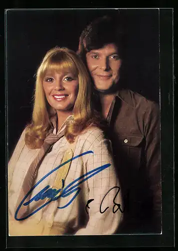 AK Musiker Cindy & Bert lächeln, Autograph