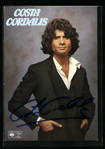 AK Musiker Costa Cordalis mit Händen in den Taschen, Autograph