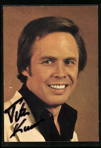 AK Musiker Peter Kraus lächelt, Autograph