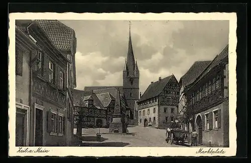AK Zeil a. M., Marktplatz mit Kirche