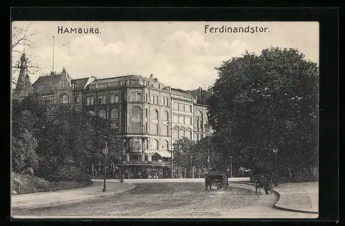 AK Hamburg, Ferdinandstor, Strassenpartie