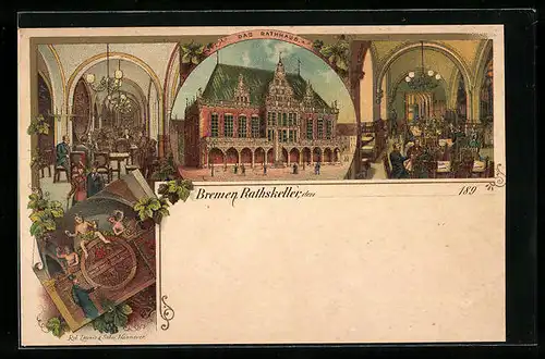 Lithographie Bremen, Gasthaus Rathskeller