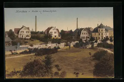 AK Nerchau a. Mulde, Partie vom Schmuckplatz