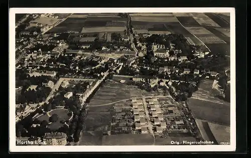 AK Hartha i. Sa., Totalansicht, Fliegeraufnahme