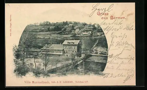 AK Barmen, Gasthaus Villa Murmelbach