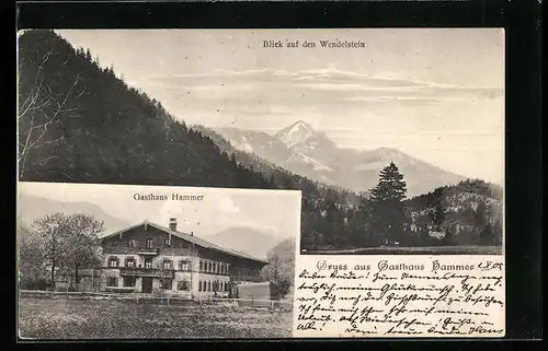 AK Hammer, Gasthaus mit Blick auf den Wendelstein