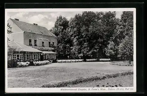 AK Dahme /Mark, Waldrestaurant Ziegelei mit Garten