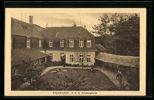 AK Falkensee, A. E. G. Erholungsheim mit Garten