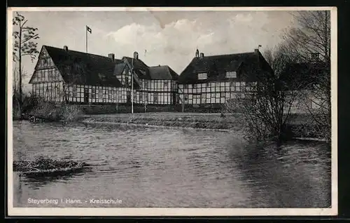 AK Steyerberg i. Hann., Kreisschule mit Flusspartie