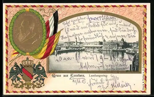 AK Konstanz, Landungssteg mit Wappen