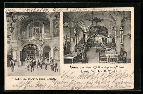 AK Berlin, Weihenstephan-Palast, Inh.: H. Wendel, Friedrichstrasse 176 /177