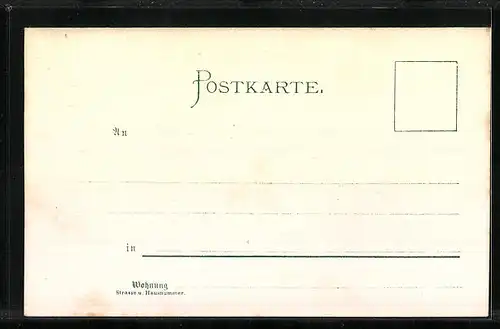Lithographie Mainz, Ortsansicht, Ankunft eines Schnelldampfers, Frau in Tracht