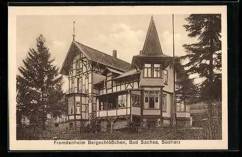 AK Bad Sachsa /Südharz, Fremdenheim Bergschlösschen mit Garten