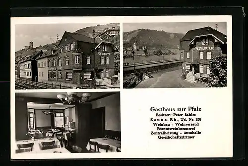 AK Kaub a. Rh., Ansichten des Gasthauses zur Pfalz