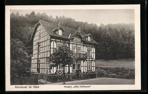 AK Altenbrak im Harz, Pension Villa Hoffmann mit Garten