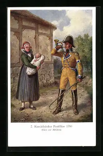 AK Kursächsischer Postillion im Jahr 1780