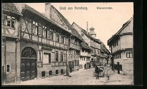 AK Hornburg, Partie in der Wasserstrasse mit Kutsche