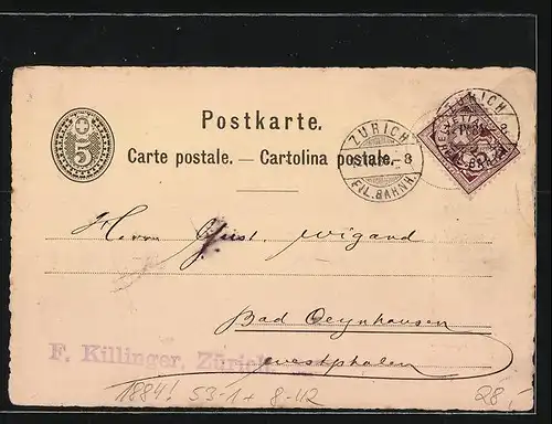 Vorläufer-AK Reklame für Creme au Chocolat der Firma Ph. Suchard aus Neuchatel, 1884