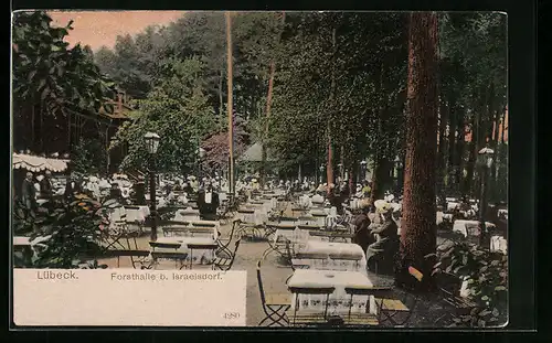 AK Israelsdorf, Gasthaus Forsthalle, Gartenpartie