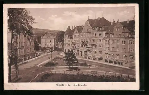 AK Sebnitz /Sa., Wohnhäuser in der Schillerstrasse