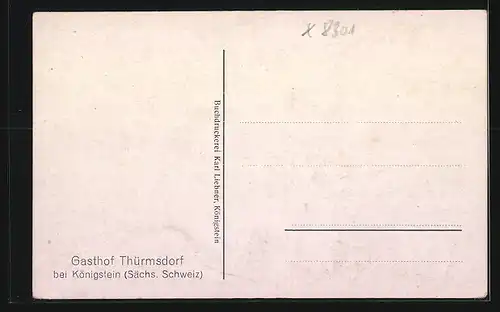 AK Thürmsdorf /Sächs. Schweiz, Ansicht vom Gasthof