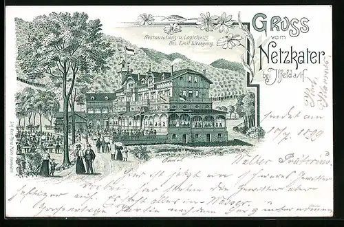 Lithographie Ilfeld a. H., Restaurant und Logierhaus Netzkater