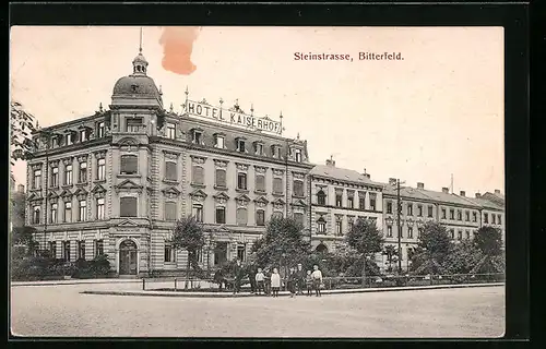 AK Bitterfeld, Hotel Kaiserhof in der Steinstrasse