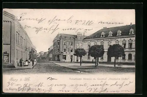 AK Burg b. M., Gasthof Deutsche Eiche in der Schartauer Strasse