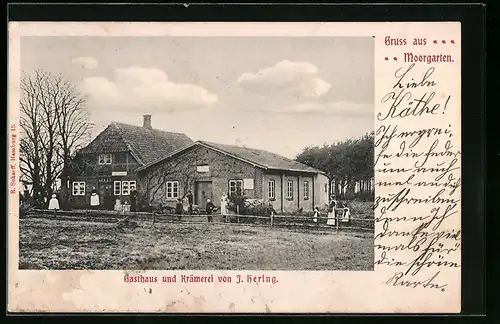 AK Moorgarten, Gasthaus und Krämerei von J. Hering
