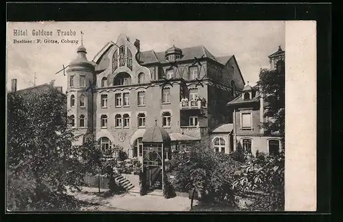 AK Coburg, Hotel Goldene Traube von F. Götze