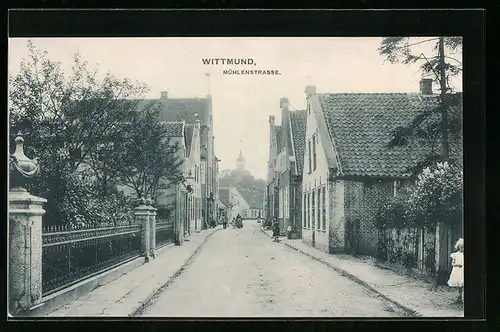 AK Wittmund, Blick in die Mühlenstrasse