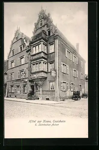 AK Ensisheim, Hotel zur Krone, Strassenpartie