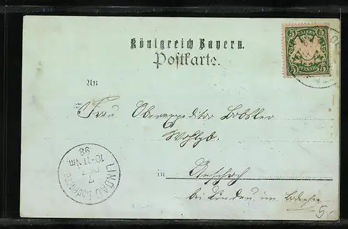 Mondschein-AK Lindau, Schiff passiert die Hafeneinfahrt