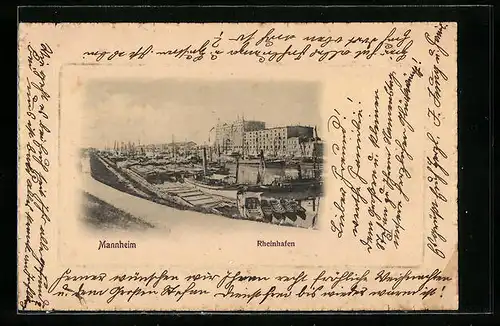 AK Mannheim, Sicht auf den Rheinhafen