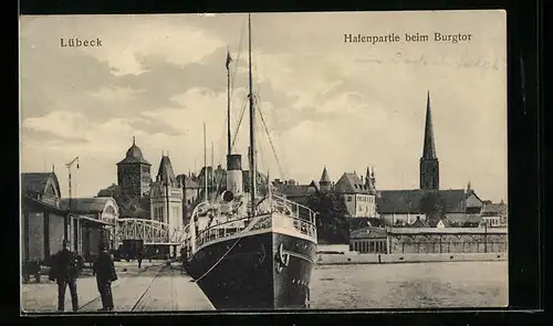 AK Lübeck, Hafenpartie beim Burgtor