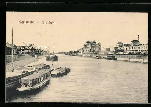AK Karlsruhe, Sicht auf den Rheinhafen