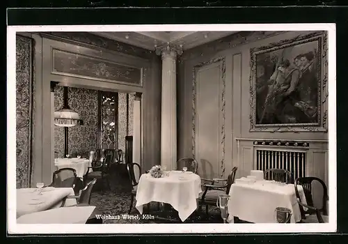 AK Köln, Gaststätte Weinhaus Wiesel, Innenansicht