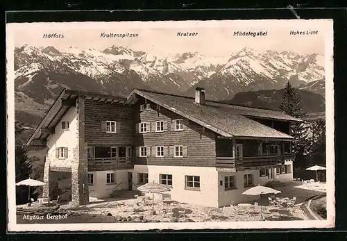 AK Sonthofen, Gasthaus Allgäuer Berghof mit Alpe Eck