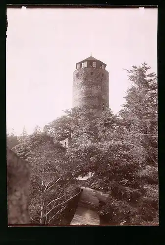 Fotografie Brück & Sohn Meissen, Ansicht Platz, Blick nach dem Grossen Aussichtsturm der Ruine Hassenstein