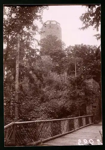 Fotografie Brück & Sohn Meissen, Ansicht Platz, Blick nach der Ruine Hassenstein, grosser Aussichtsturm